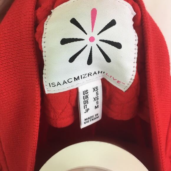 Isaac Mizrahi Live Jacquard Cable Knit Jacket Red - Picture 10 of 11